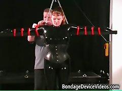 Kinky MILF gets tied and cunt inspected