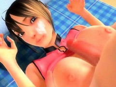 Animated babe gets big boobs fucked hard