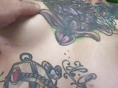 Ho with lots of tattoos pussy creampied
