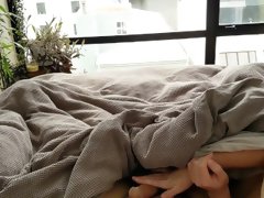 REAL COUPLE - I GIVE MY BOYFRIEND A MORNING BLOWJOB - POV, CUM SWALLOW