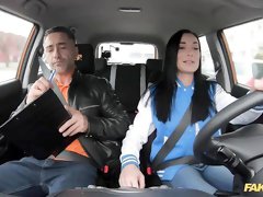 Fake driving teacher fucks Adriana Rys' real twat