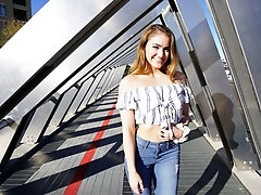 Kenzie Madison Gets On Her Hands And Knees To Suck Cock In Public