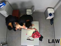 LAW4k. Girl gets her first sexual experience with a group of security guards.