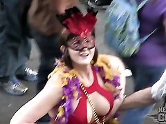 Mardi Gras girls flashing their tits for beads