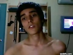 Webcam masturbation session with cum on stomach